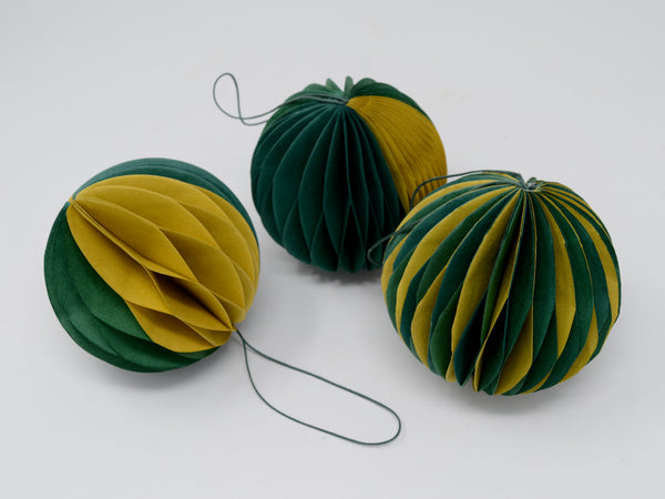 Honeycomb Baubles - Green