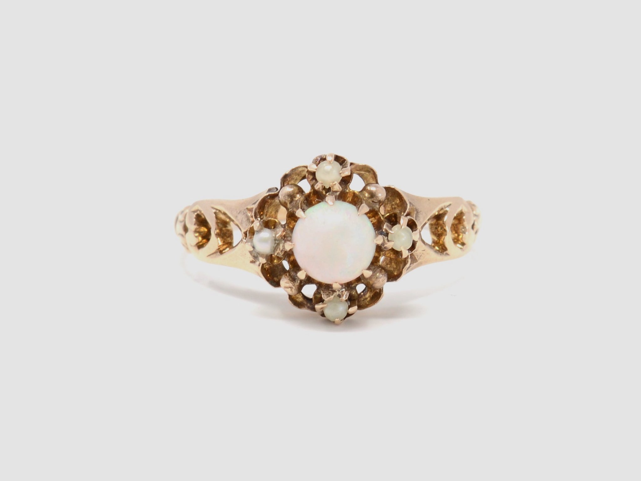 Antique Pearl Toi et Moi Ring with Diamonds – Andria Barboné Jewelry